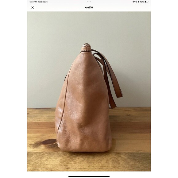 Fossil Sydney Brown Cognac Real Leather Shoulder Tote Shopper Carryall Bag - Picture 4 of 10